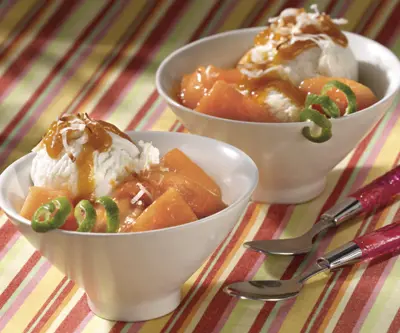 Tuscan Style Extra Sweet Cantaloupe With Vanilla Ice Cream