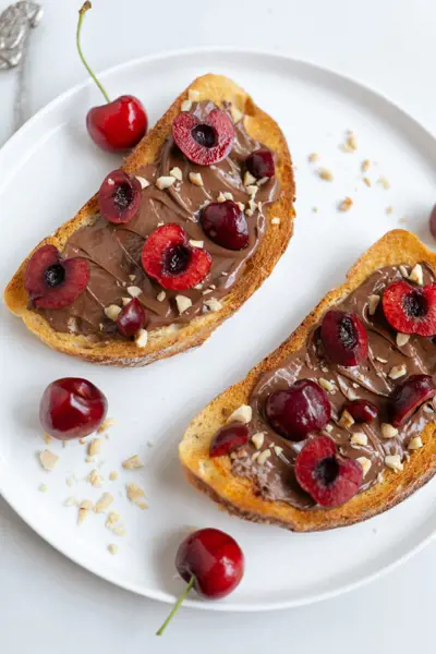 Chocolate Hazelnut And Cherry Toast