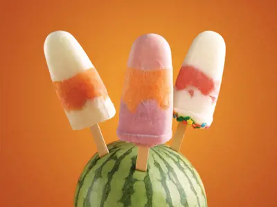 Melon Pops With Creamy Yogurt