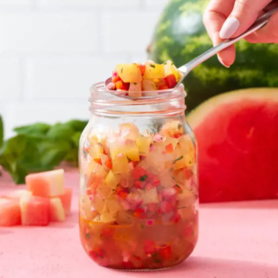 Watermelon Rind Basil Lime Relish